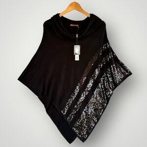 🎉5 for $45🎉 NWT Belldini poncho coverup top size M black